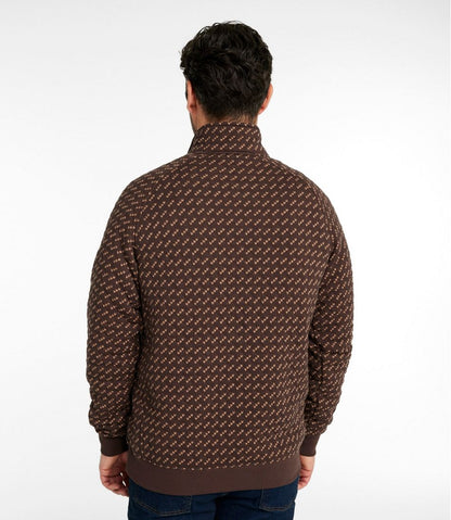 L.L.Bean | Men's Bean's Quilted Sweatshirt, Mockneck, Print