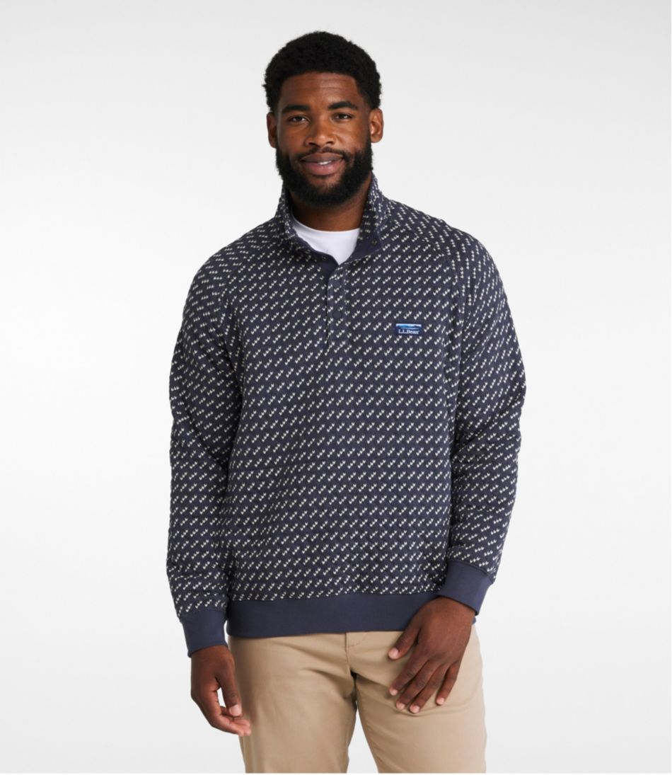 L.L.Bean | Men's Bean's Quilted Sweatshirt, Mockneck, Print