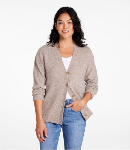 L.L.Bean | Women's Bean's Classic Ragg Wool Sweater, Button-Front Cardigan