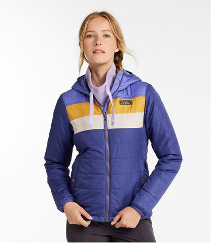 L.L.Bean | Women's Mountain Classic Puffer Hooded Jacket, Colorblock