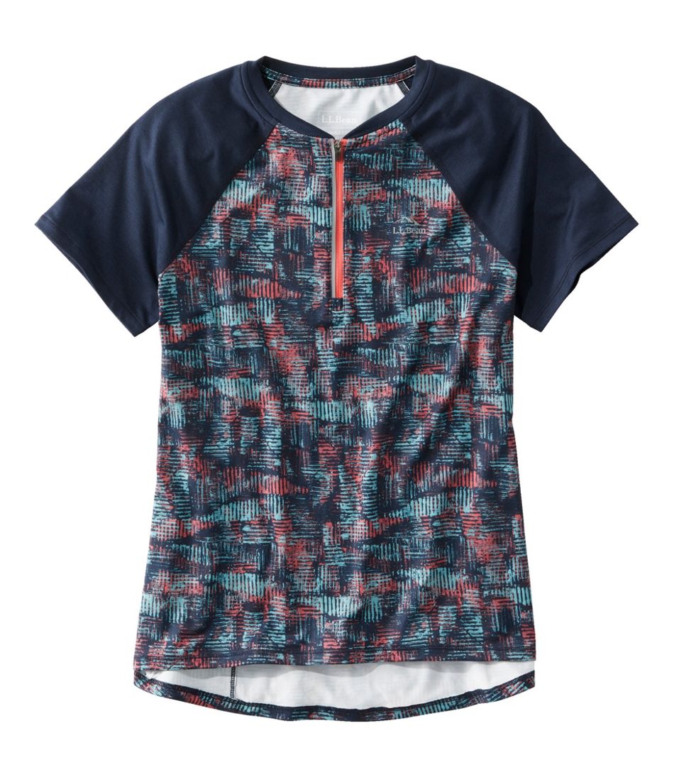 L.L.Bean | Women's Comfort Cycling Jersey Print Short-Sleeve