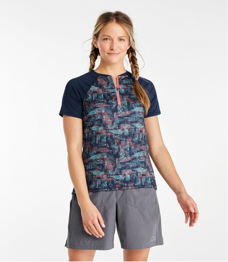 L.L.Bean | Women's Comfort Cycling Jersey Print Short-Sleeve