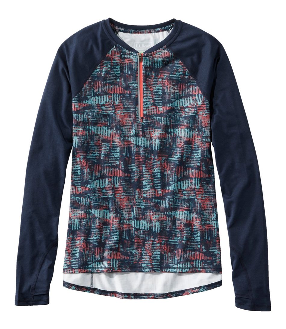 L.L.Bean | Women's Comfort Cycling Jersey, Long-Sleeve Print