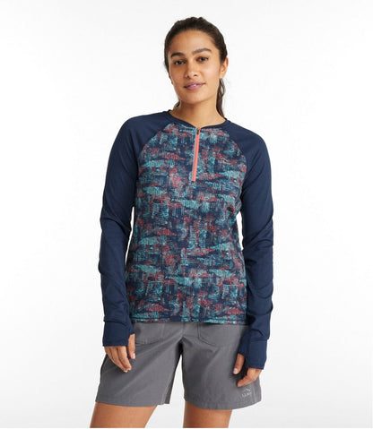 L.L.Bean | Women's Comfort Cycling Jersey, Long-Sleeve Print