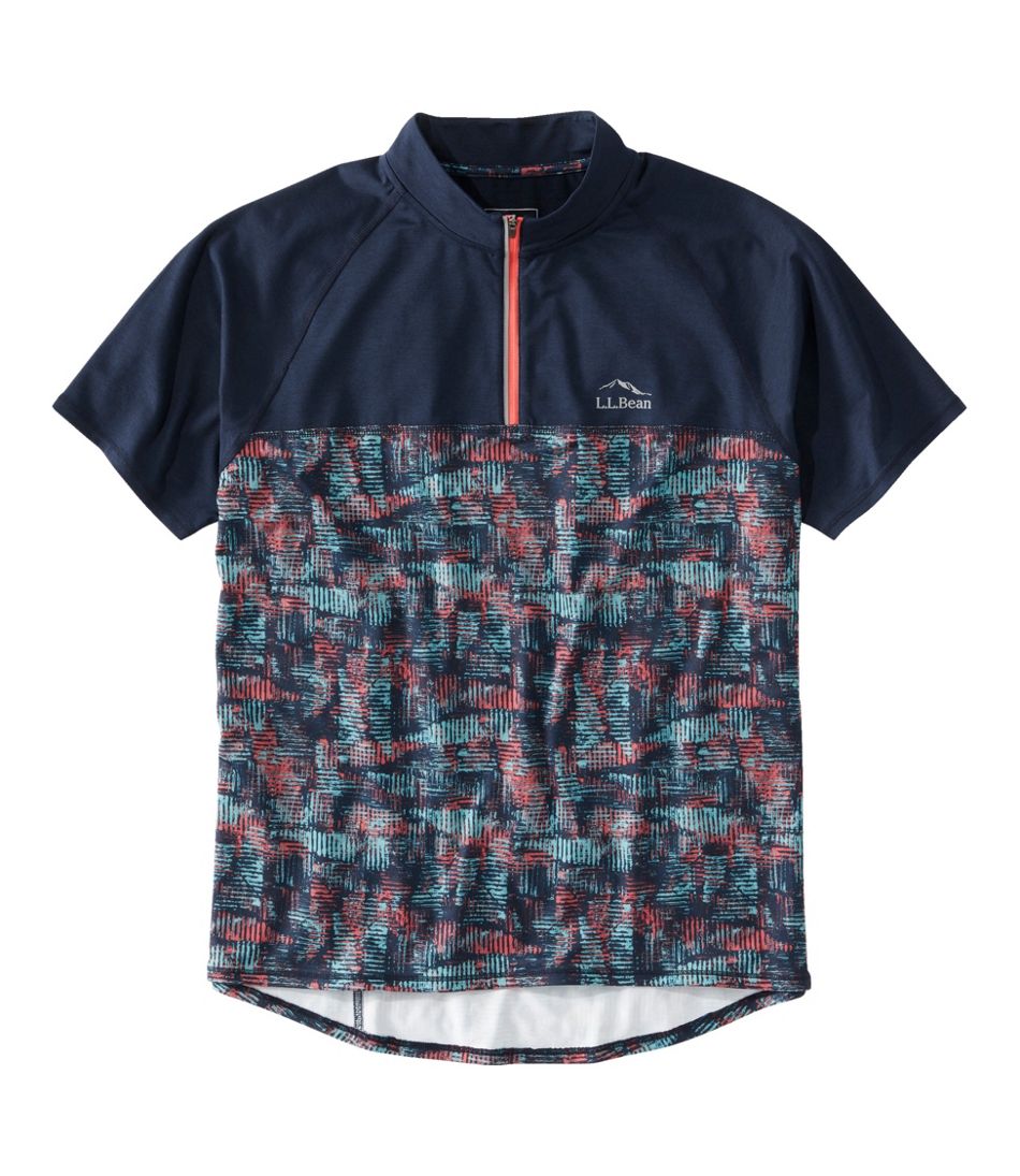 L.L.Bean | Men's Comfort Cycling Jersey, Short-Sleeve Print
