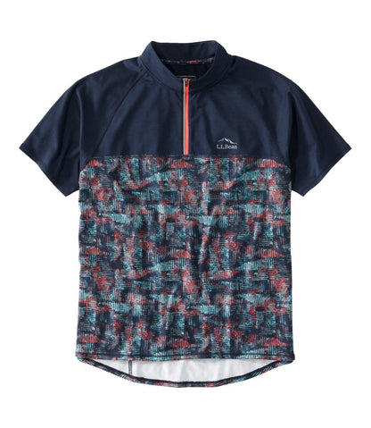 L.L.Bean | Men's Comfort Cycling Jersey, Short-Sleeve Print