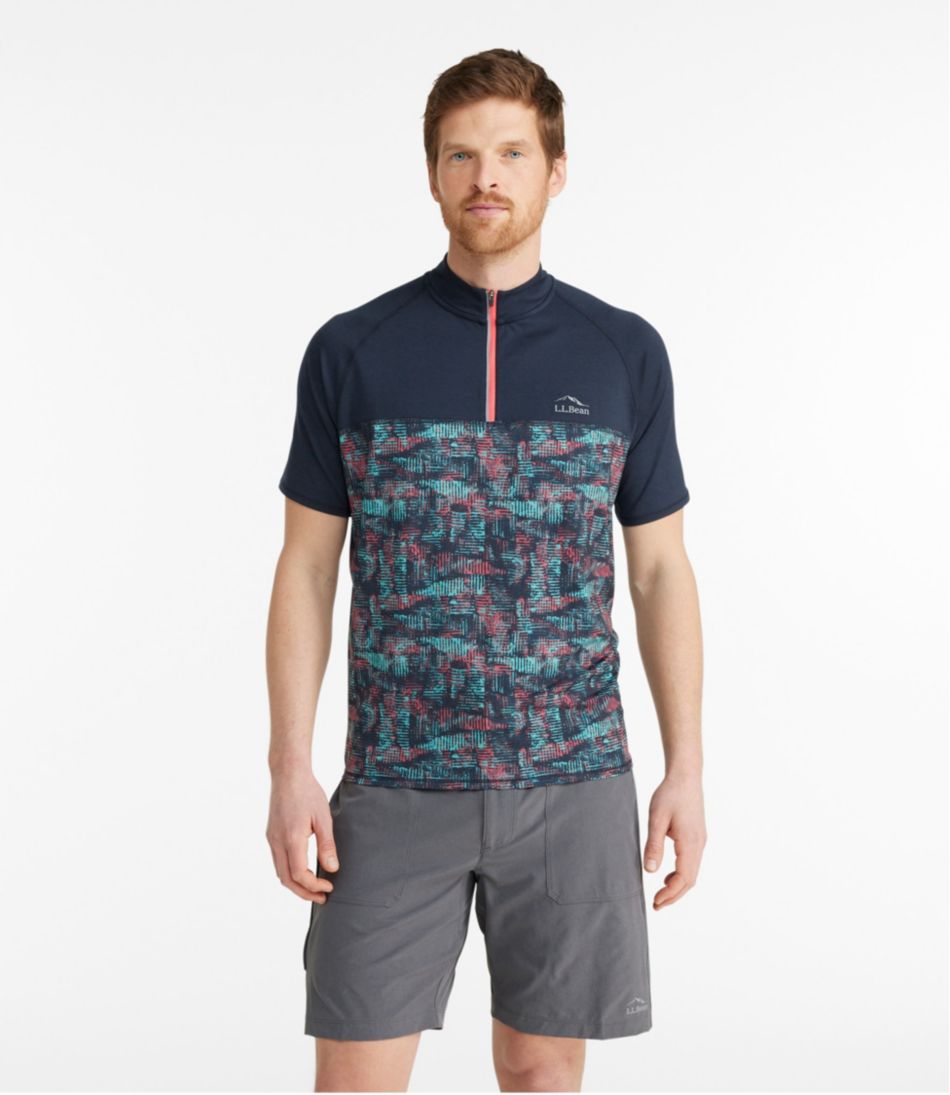 L.L.Bean | Men's Comfort Cycling Jersey, Short-Sleeve Print