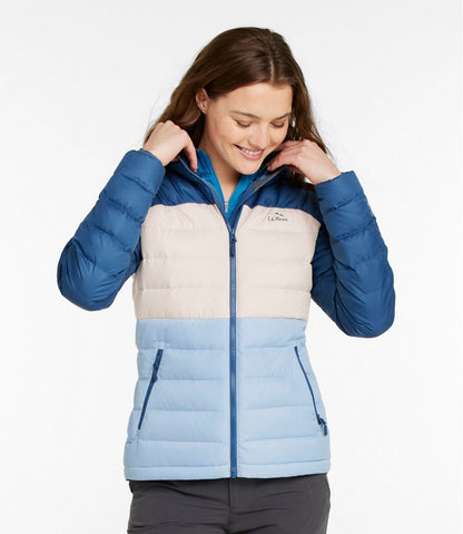 L.L.Bean | Women's Bean's Down Hooded Jacket, Colorblock