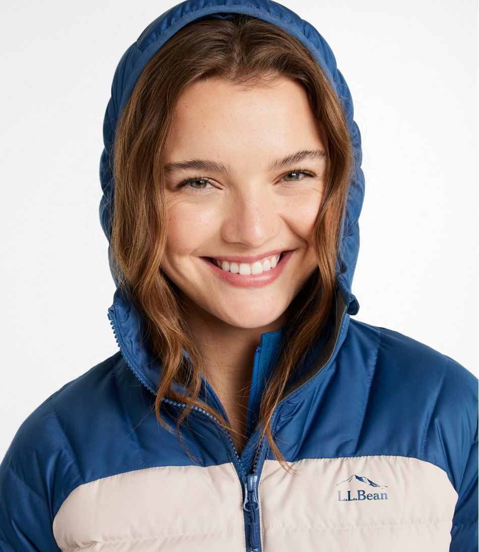 L.L.Bean | Women's Bean's Down Hooded Jacket, Colorblock