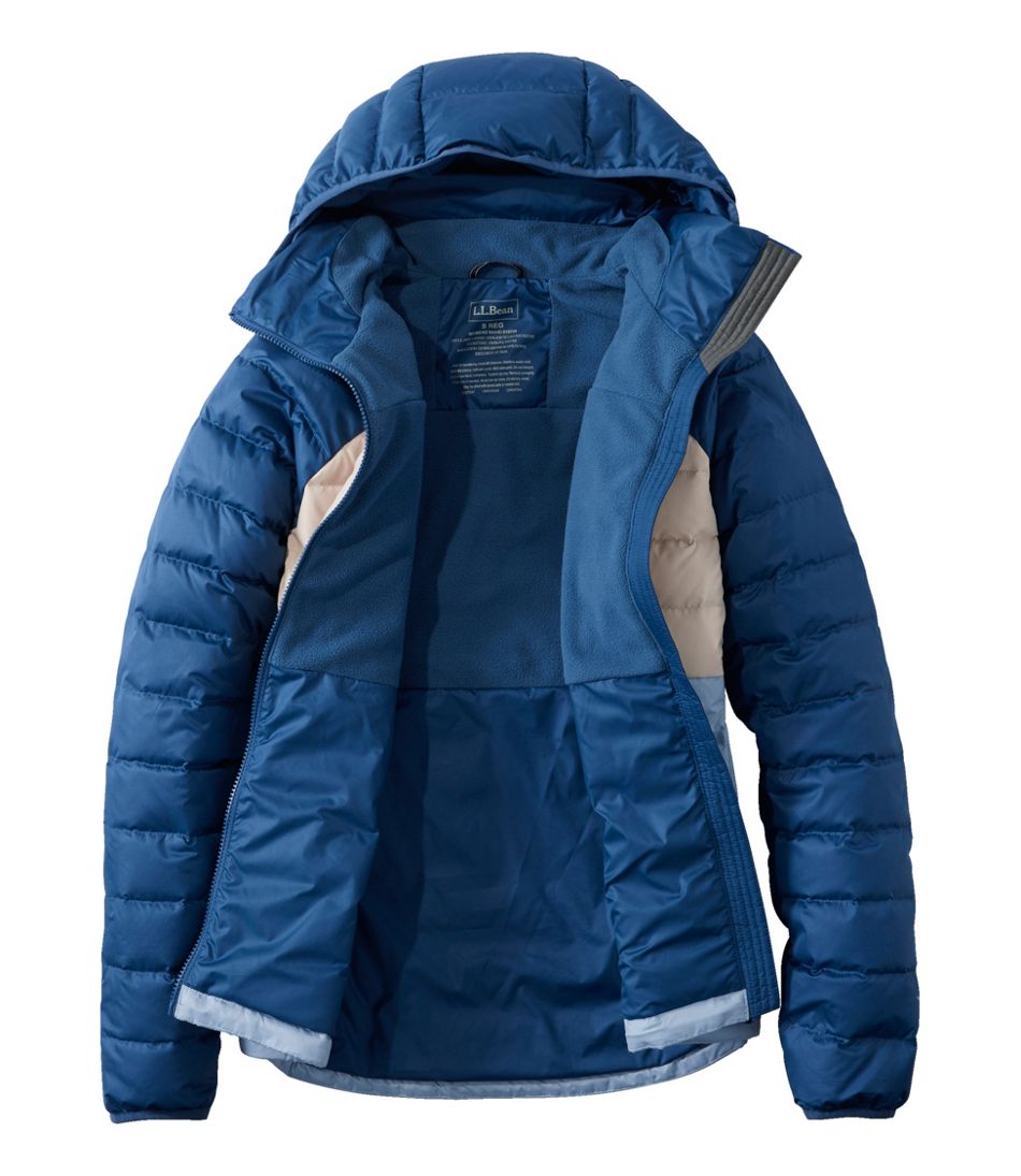 L.L.Bean | Women's Bean's Down Hooded Jacket, Colorblock