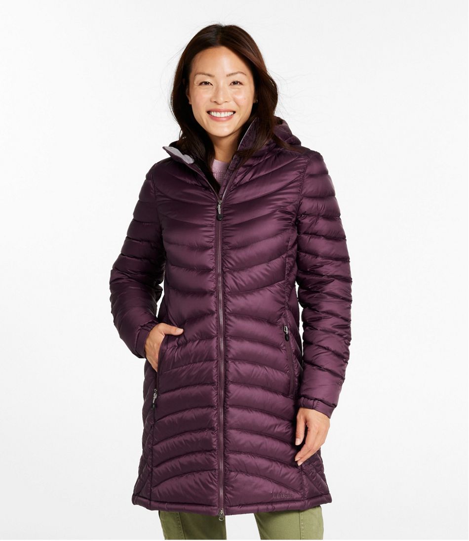 L.L.Bean | Women's Ultralight 850 Down Hooded Coat, Three-Quarter Length