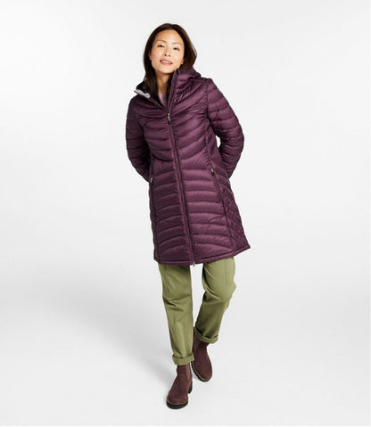 L.L.Bean | Women's Ultralight 850 Down Hooded Coat, Three-Quarter Length